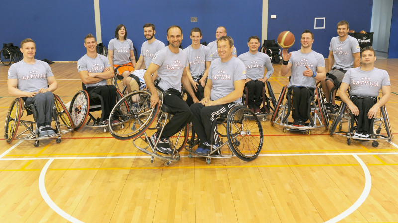 Latvijas ratiņbasketbola izlase.
Foto: Ratinbasketbols.lv