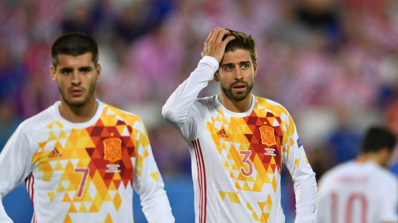 Alvaro Morata un Žerārs Pikē 
Foto: Sipa/Scanpix