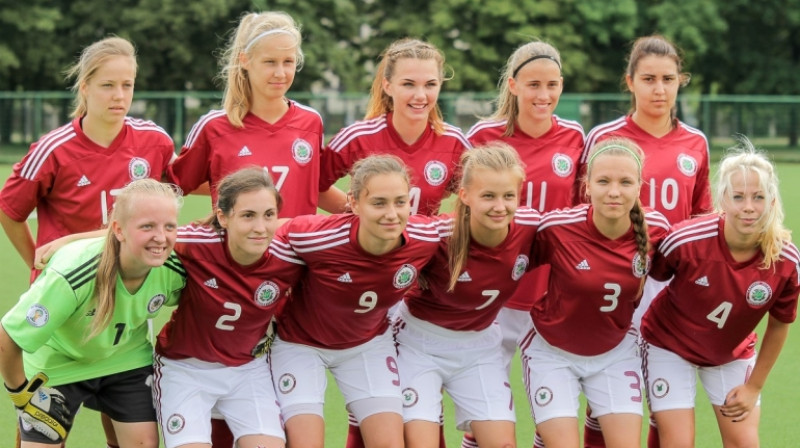 Latvijas sieviešu U-19 izlase
Foto: V. Knyzelis/LFF.lt