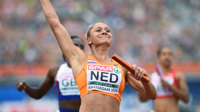 Naomi Sedneja atzīmē uzvaru Eiropas čempionātā
Foto: AFP/Scanpix