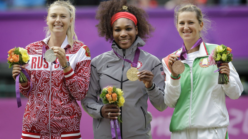 Marija Šarapova uz Londonas olimpiskā pjedestāla
Foto: AP/Scanpix