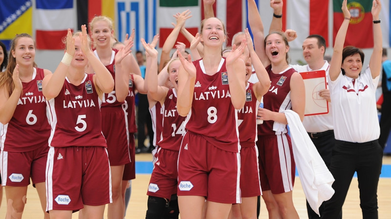 Latvijas U20 izlase: veiksmīgs punkts Eiropas čempionātam.
Foto: FIBA.com