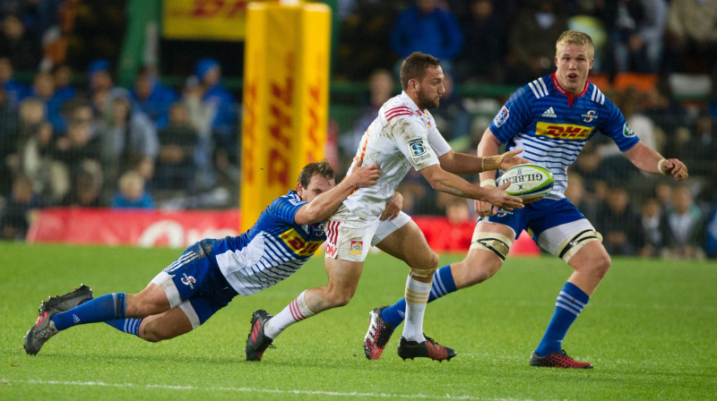 Lai arī kā censtos "Stormers" spēlētāji, "Chiefs" regbisti šovakar bija neapturami.
Foto: AFP/Scanpix