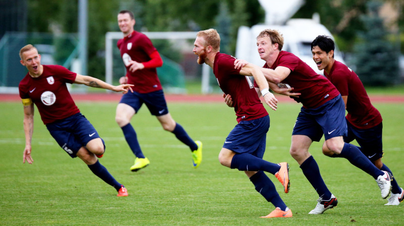 Jelgavnieku prieki pēc gūtajiem vārtiem
Foto: Nora Krevneva/f64