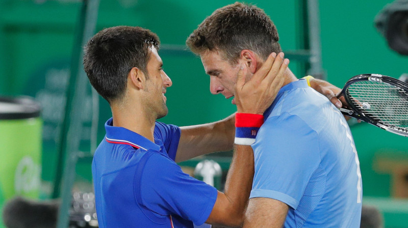 Novaks Džokovičs un Huans Martins Del Potro
Foto: AP/Scanpi