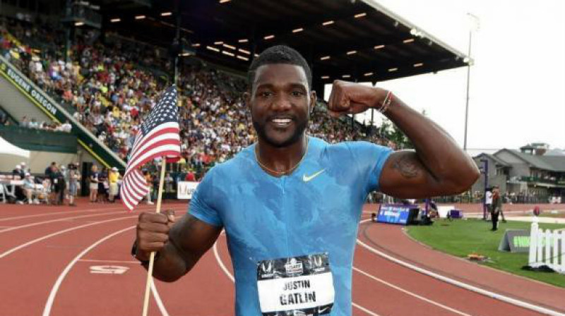 Džastins Getlins - sezonas līderis 100m sprintā
Foto: Kirby Lee / usatoday.com