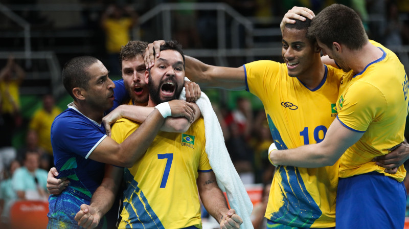 Brazīlijas volejbolisti
Foto: Xinhua/Sipa USA