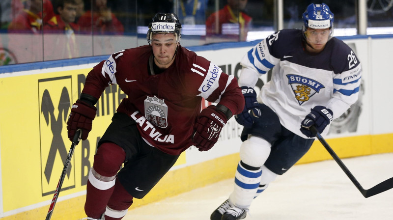 Kristaps Sotnieks un Jarko Immonens pasaules čempionātā
Foto: AP/Scanpix