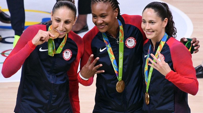 Daiana Taurasi, Tamika Kečingsa un Sjū Bērda: četrkārtējas Olimpiskās čempiones
Foto: fiba.com