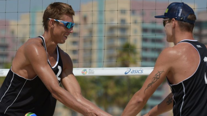 Haralds Regža un Mārtiņš Pļaviņš
Foto: FIVB