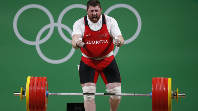 Rio olimpiskais čempions un pasaules rekordists supersmagajā svarā Laša Talahadze.
Foto: SipaUSA/Scanpix