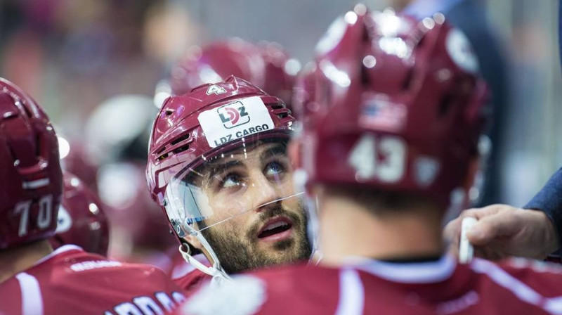 Džastins Šags guva savus pirmos vārtus, bet arī nopelnīja liktenīgo noraidījumu
Foto: Kaspars Volonts, Dinamo Rīga