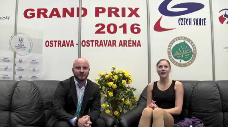 Treneris Romāns Panteļejevs un Diāna Ņikitina
Foto: ISU Junior Grand Prix - Ostrava