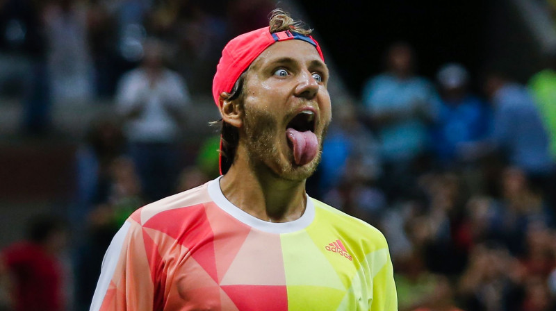 Luka Puije pēc karjeras lielākās uzvaras, Ņujorkā sakaujot Rafaelu Nadalu
Foto: AFP/Scanpix
