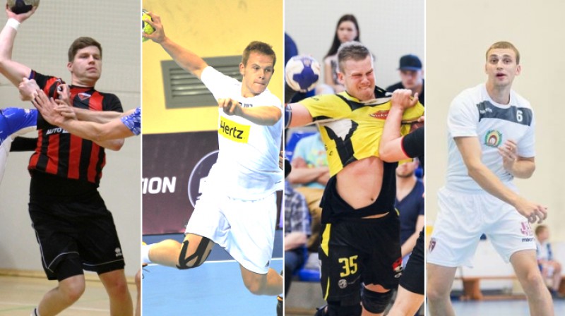 Artūrs Lazdiņš (Celtnieks), Raivis Gorbunovs (MSĢ/LAT-98), Egils Politers (Tenax), Ēriks Drobots (ASK/LSPA). Foto: Kārlis Briedis / Haralds Fiļipovs