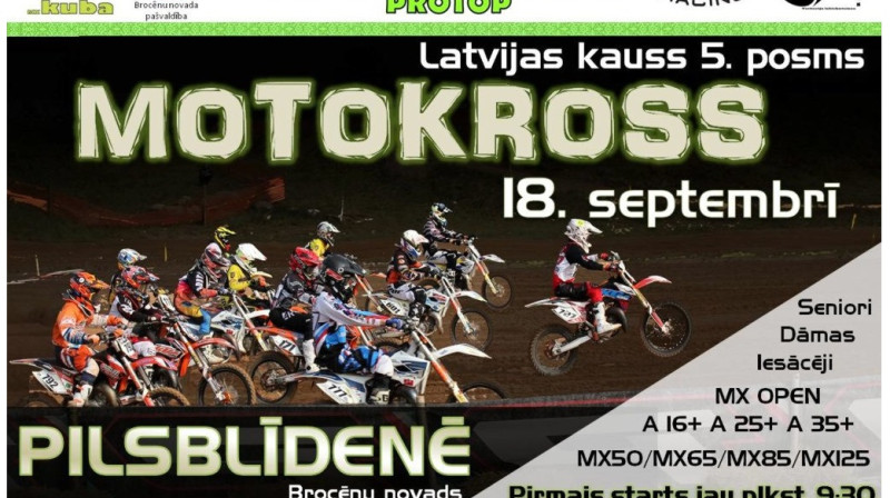 Pilsblīdenē norisināsies pirmspēdējais Latvijas kausa posms motokrosā solo klasēm