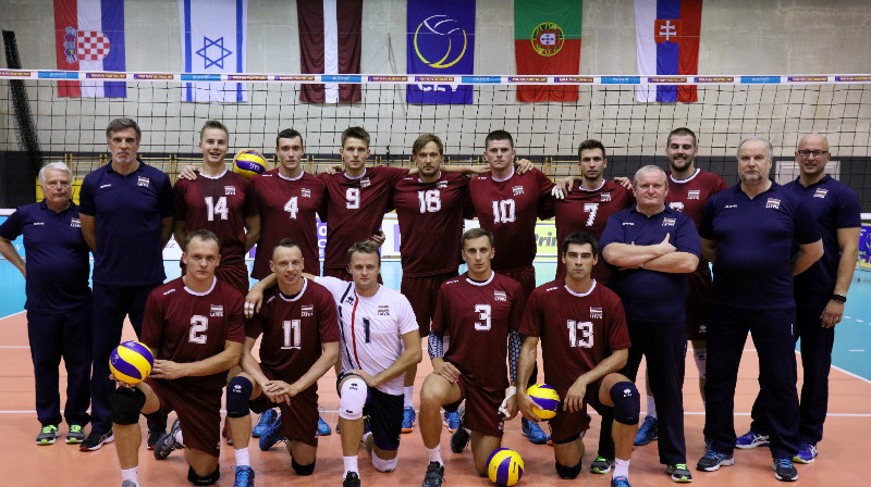 Latvijas izlase EČ kvalifikācijā Horvātijā 
Foto: cev.lu