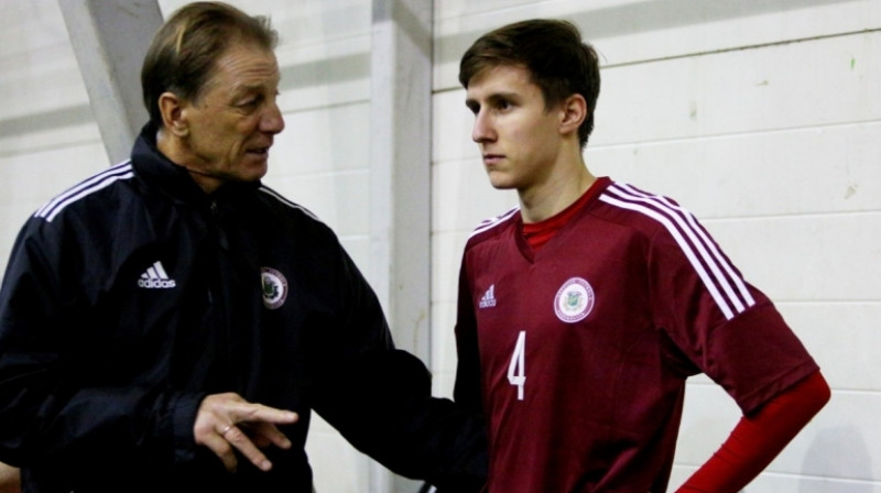 Jānis Intenbergs un Ņikita Bērenfelds
Foto: LFF