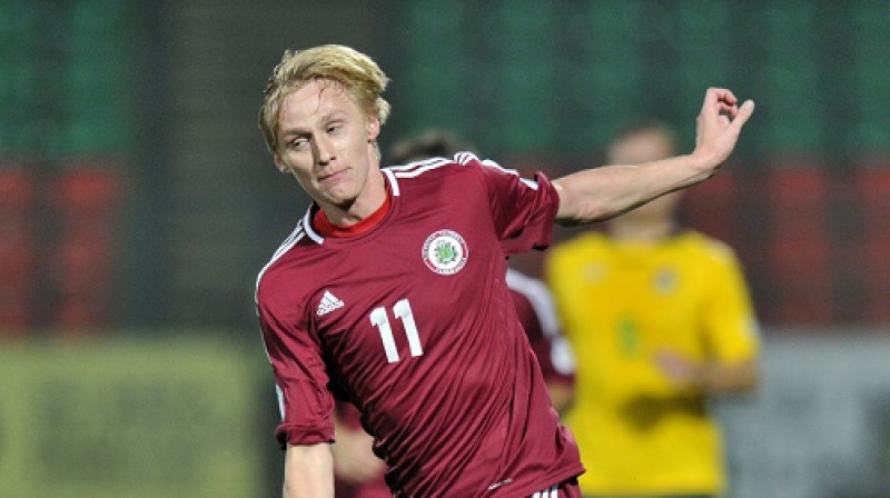 Ivans Lukjanovs 2013. gada oktobrī Viļņā - līdz šim savā pēdējā spēlē izlases kreklā
Foto: Romāns Kokšarovs (f64)