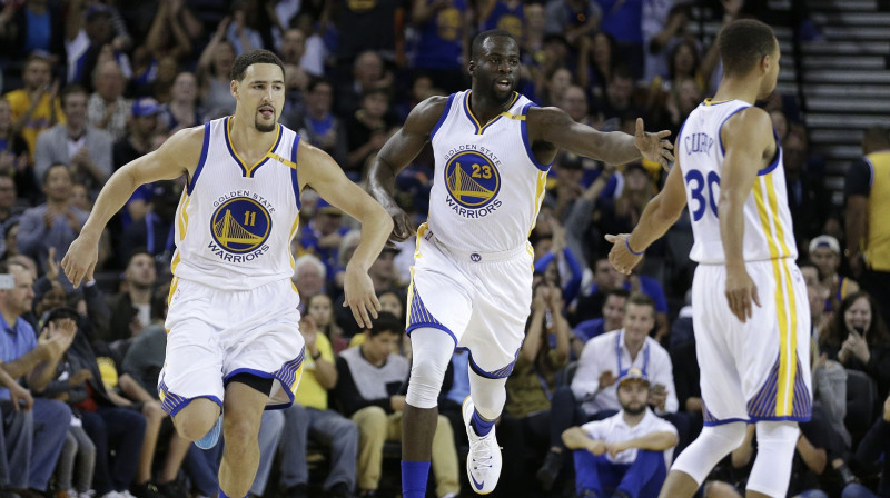 Klejs Tompsons, Dreimonds Grīns un Stefens Karijs
Foto: AP/Scanpix