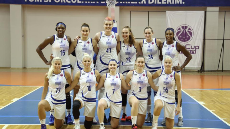 Elīna Babkina un Samsunas basketbolistes 5. oktobrī
Foto: Samsun