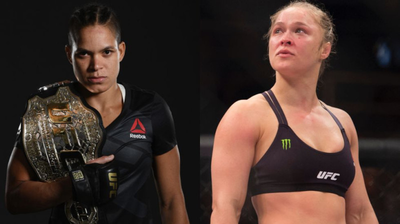 Amanda Nuņesa (no kreisās) un Ronda Rouzija
Foto: sherdog.com