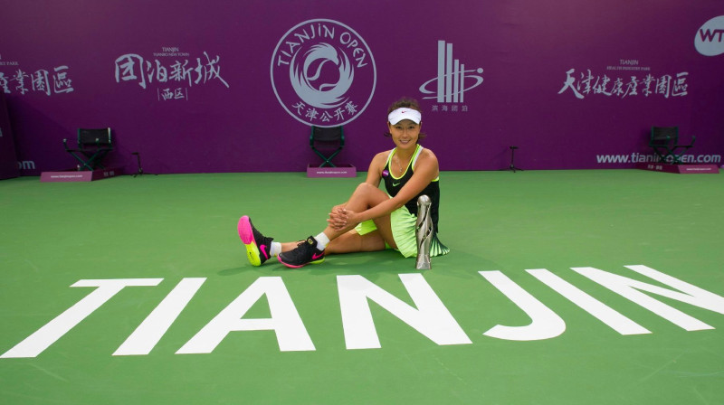 Šuaja Punga beidzot WTA vienspēļu čempiones godā
Foto: Tianjin Open