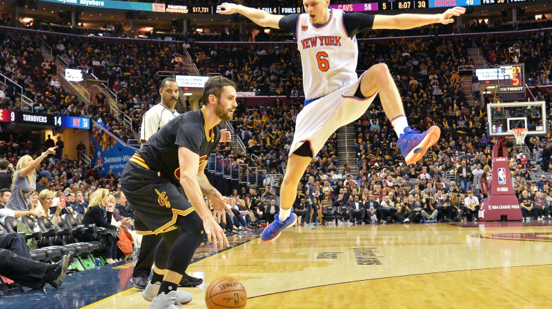 Kevins Lavs un Kristaps Porziņģis 
Foto: AFP/Scanpix
