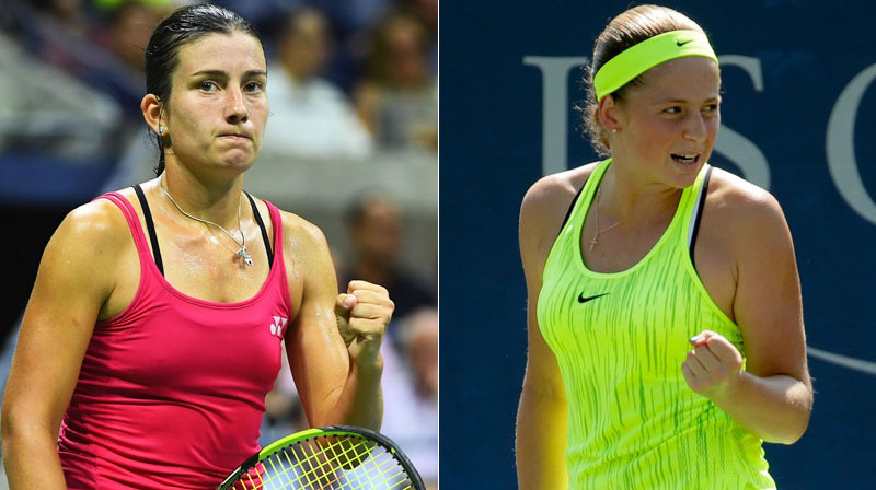 Anastasija Sevastova un Jeļena Ostapenko
Foto: AFP/Scanpix