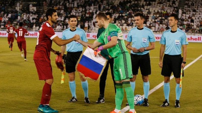 Abu izlašu kapteiņi Ibrahīms Madžīds un Igors Akinfejevs
Foto: RFS.ru