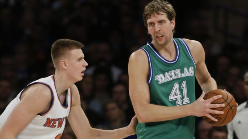 Kristaps Porziņģis un Dirks Novickis
Foto: AP/Scanpix