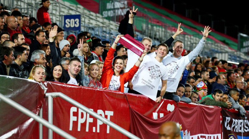 Latvijas izlases līdzjutēji "Algarve" stadionā
Foto: LFF