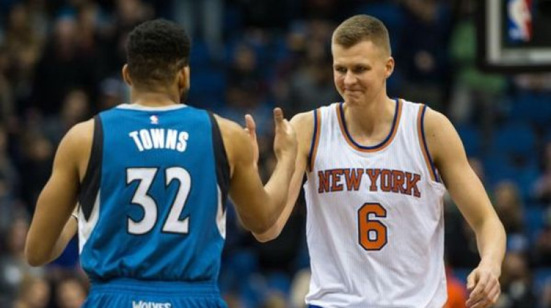 Karls Entonijs Taunss un Kristaps Porziņģis
Foto: Brace Hemmelgarn / USA Today