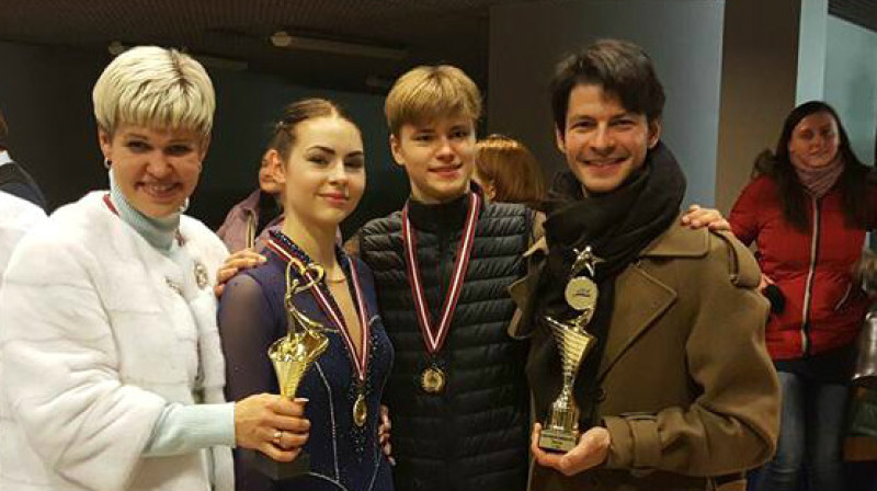 Jekaterina Platonova, Angelina Kučvaļska, Deniss Vasiļjevs, Stefans Lambjēls
Foto: Latvijas Slidošanas asociācija