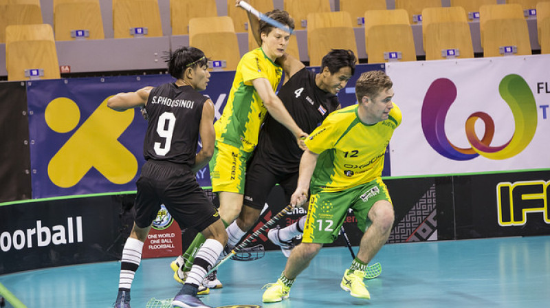 Bez drāmas neiztika arī Austrālijas un Taizemes izlašu cīņā
Foto: IFF Floorball
