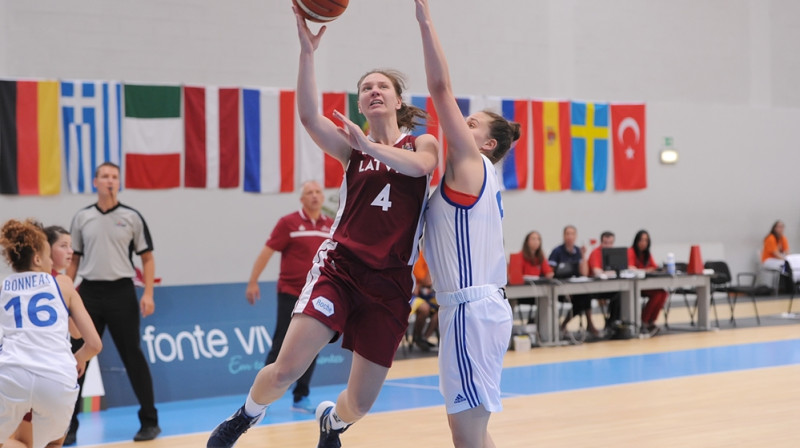 Latvijas U20 izlases kandidāte Paula Strautmane.
Foto: FIBA.com
