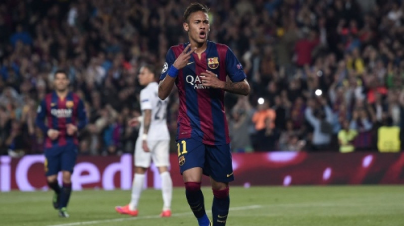 Neimārs atzīmē vārtu guvumu pret PSG
Foto: AFP/Scanpix