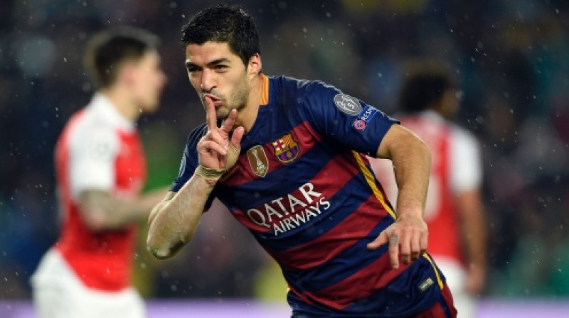 Luiss Svaress atzīmē vārtus pret "Arsenal"
Foto: AFP/Scanpix