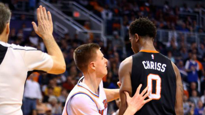 Kristaps Porziņģis un Markīss Kriss
Foto: Mark J. Rebilas / usatoday.com