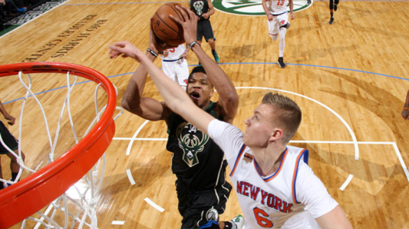 Jannis Adetokunbo un Kristaps Porziņģis
Foto: Gary Dineen / GettyImages, Knicks.com