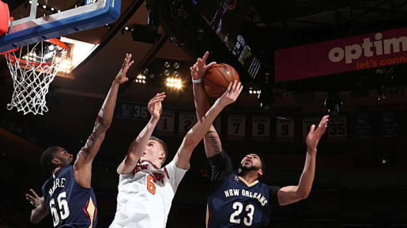 Kristaps Porziņģis pret "Pelicans" 
Foto: Nathaniel S. Butler / GettyImages, Pelicans.com