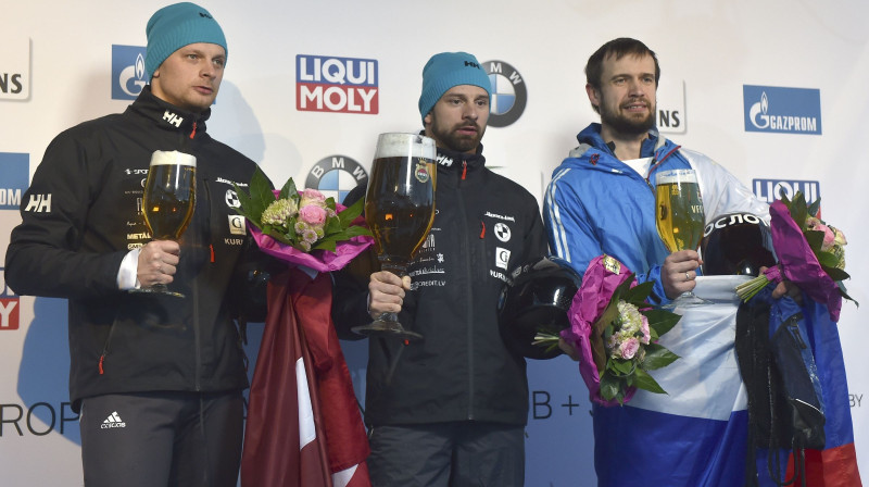 Tomass Dukurs, Martins Dukurs un Aleksandrs Tretjakovs
Foto: AP/Scanpix