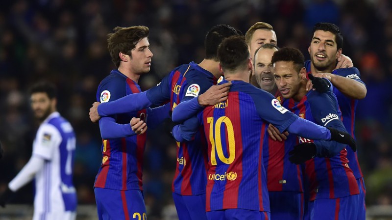 "Barcelona" pēc vārtu guvuma
Foto: AP/Scanpix