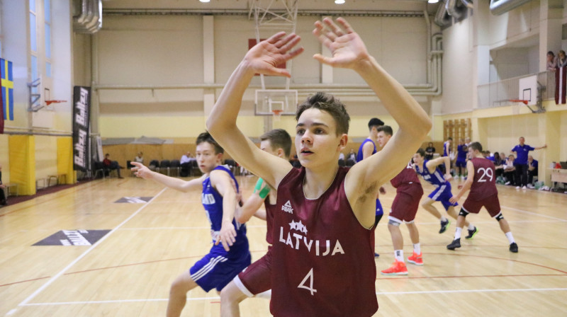 Latvijas U16 izlases dalībnieks Everts Ramza.
Foto: Gints Jankovskis ("Pēda Latvijā").