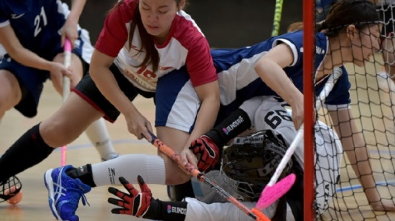Cīņa starp Japānu un Singapūru bija ļoti spraiga
Foto: IFF Floorball