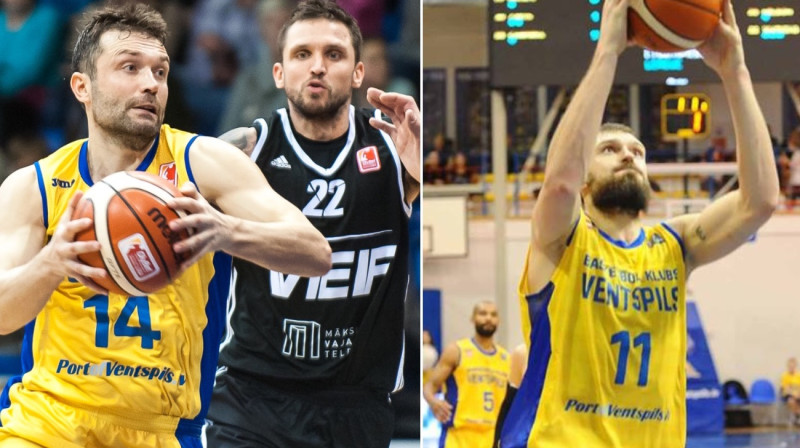 Kristaps Janičenoks, Armands Šķēle un Edgars Žeļonis: 11.februārī tiksimies Zvaigžņu spēlē Ventspilī.
Foto: basket.lv un bkventspils.lv