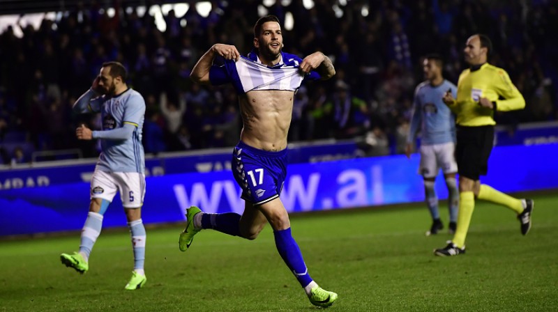 "Alaves" pussargs Edgars Mendess uznāca uz maiņu un pēc trim minūtēm guva dueļa izšķirošos vārtus
Foto: AP/Scanpix