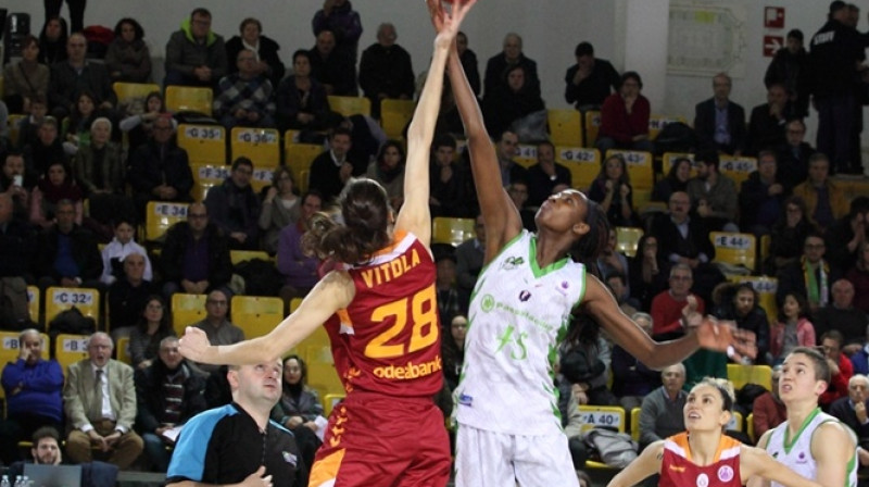 Kristīne Vītola pret spāņu zvaigzni Astu Ndūru
Foto: fiba.com