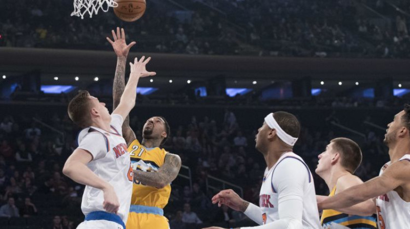 Kristaps Porziņģis pret Denveru
Foto: AP/Scanpix