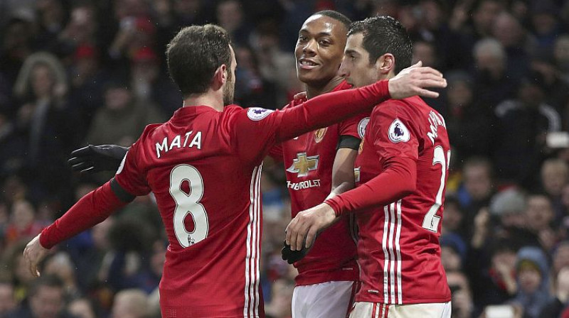 Mančestras ''United'' atzīmē Antonī Marsiāla vārtu guvumu
Foto: AP/Scanpix